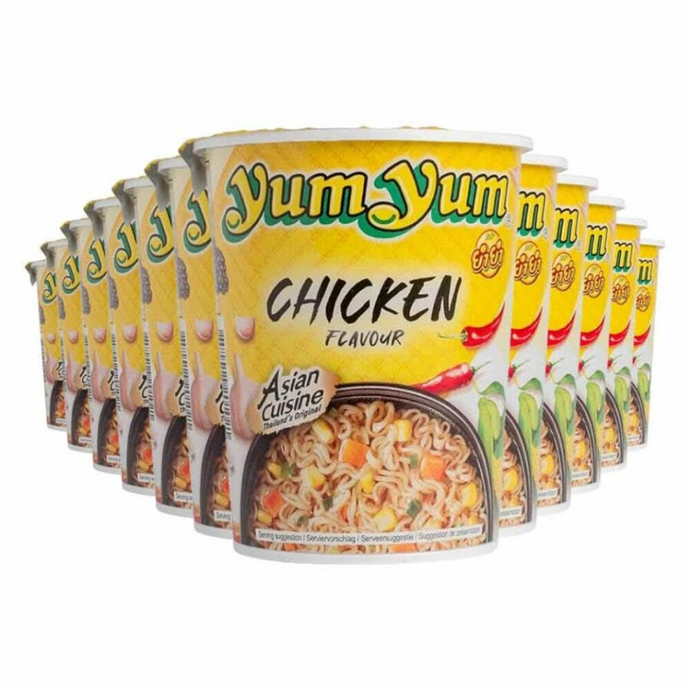 12x Yum Yum Noodles Soep Cup Kip 70 gr