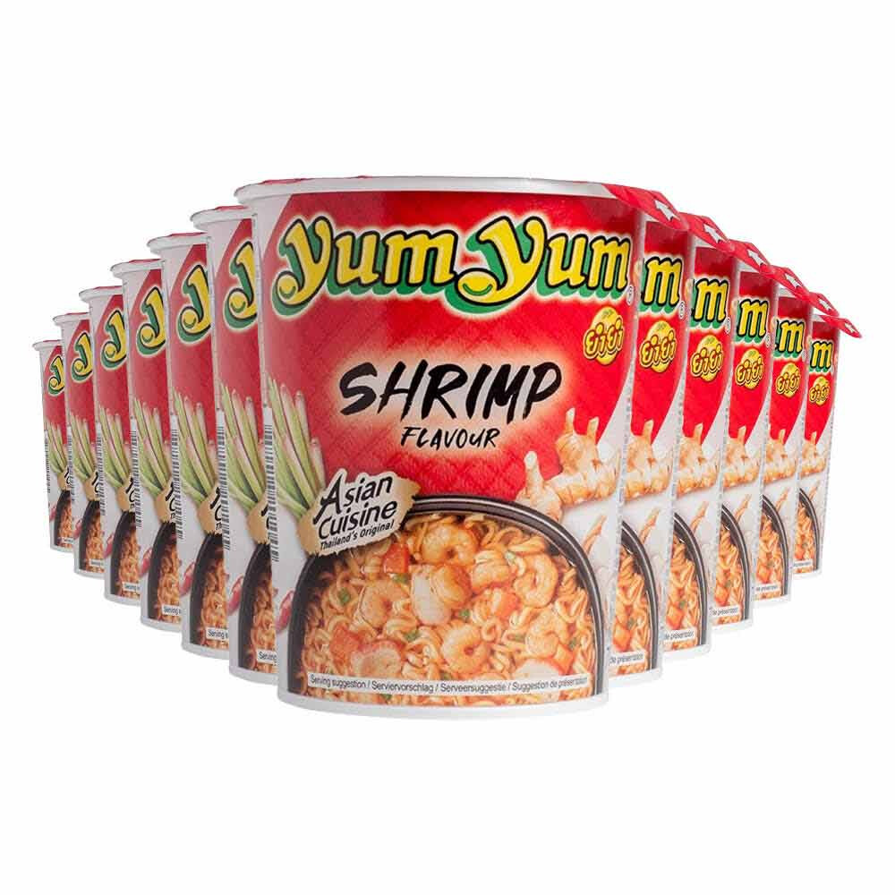 12x Yum Yum Noodles Soep Cup Garnaal 70 gr
