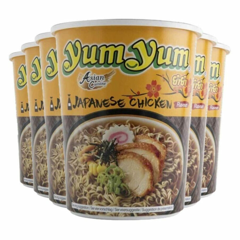 6x Yum Yum Noodles Soep Cup Shoyu Saus 70 gr