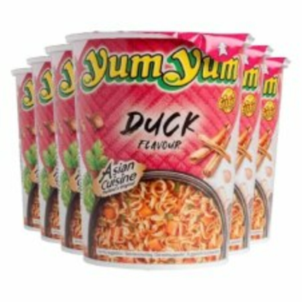 6x Yum Yum Noodles Soep Cup Peking Eend 70 gr