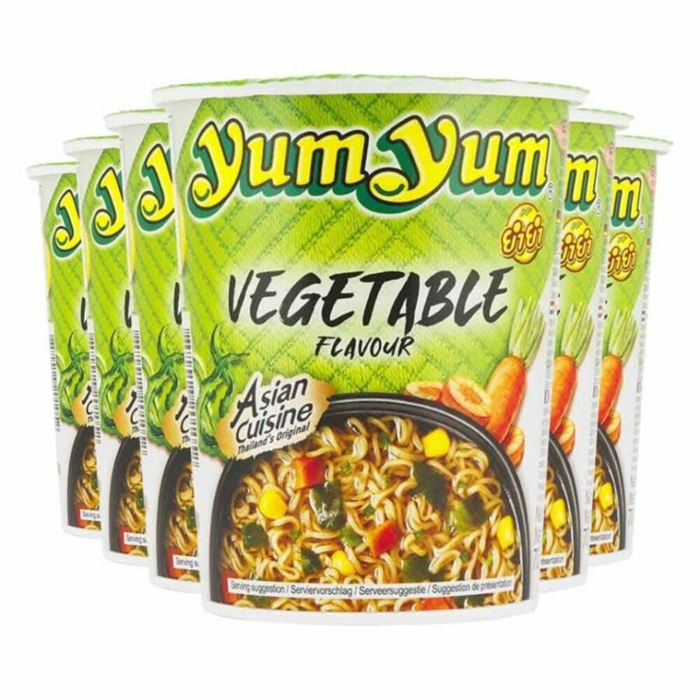 6x Yum Yum Noodles Soep Cup Groenten 70 gr