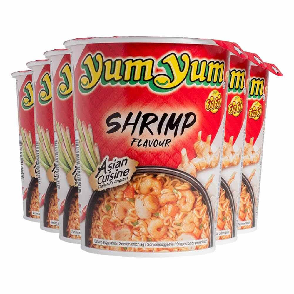 6x Yum Yum Noodles Soep Cup Garnaal 70 gr