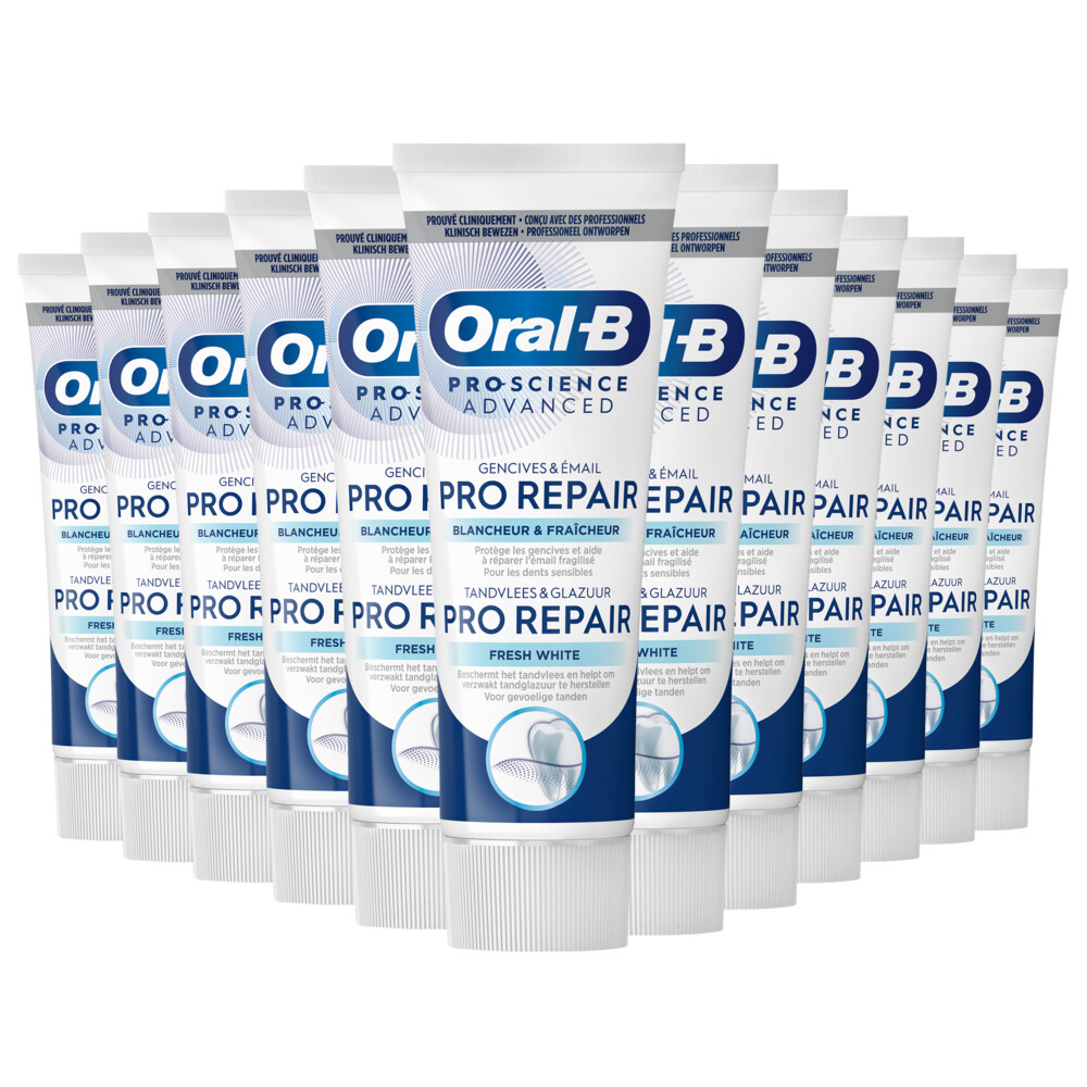 12x Oral-B Tandpasta Pro-Science Advanced Fresh White 75 ml