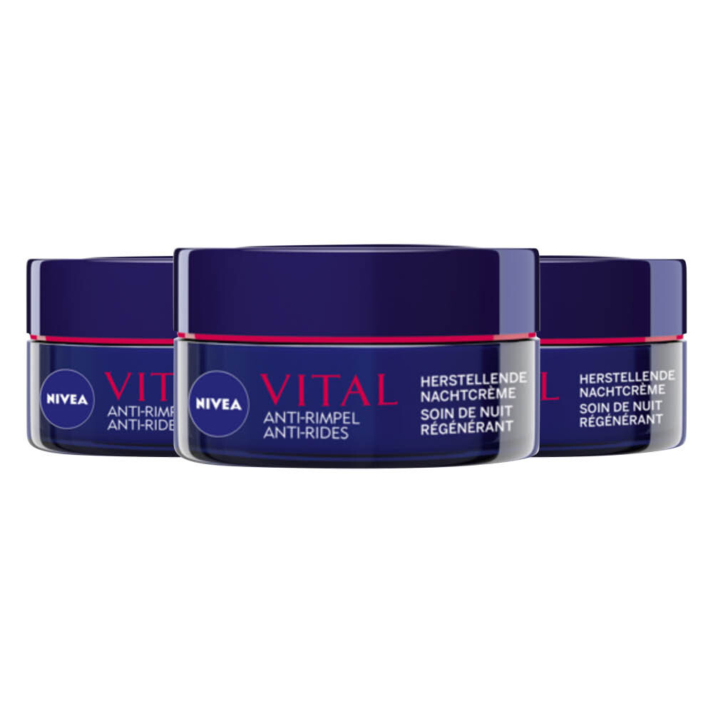3x NIVEA Vital Nachtcrème Herstellend 50 ml
