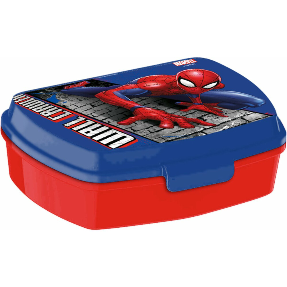 Marvel Spiderman broodtrommel-lunchbox voor kinderen rood-blauw kunststof 20 x 10 cm Lunchboxen