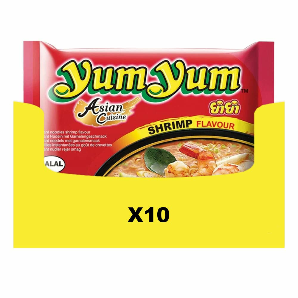 10x Yum Yum Noodles Soep Pak Garnalen 60 gr