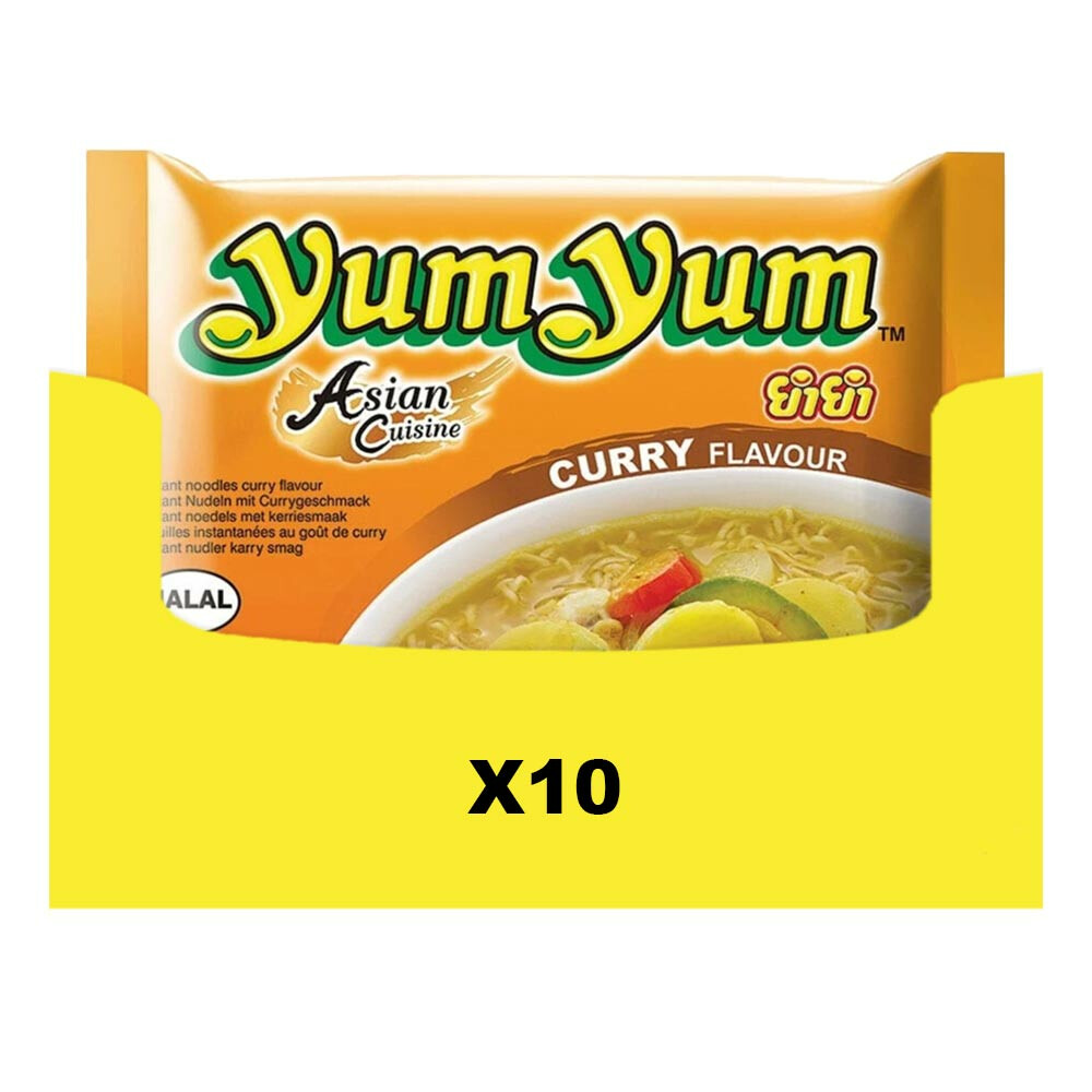 10x Yum Yum Noodles Soep Pak Curry 60 gr