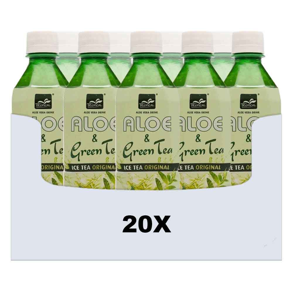 20x Tropical Aloe Vera Drink Green Tea Natural 500 ml
