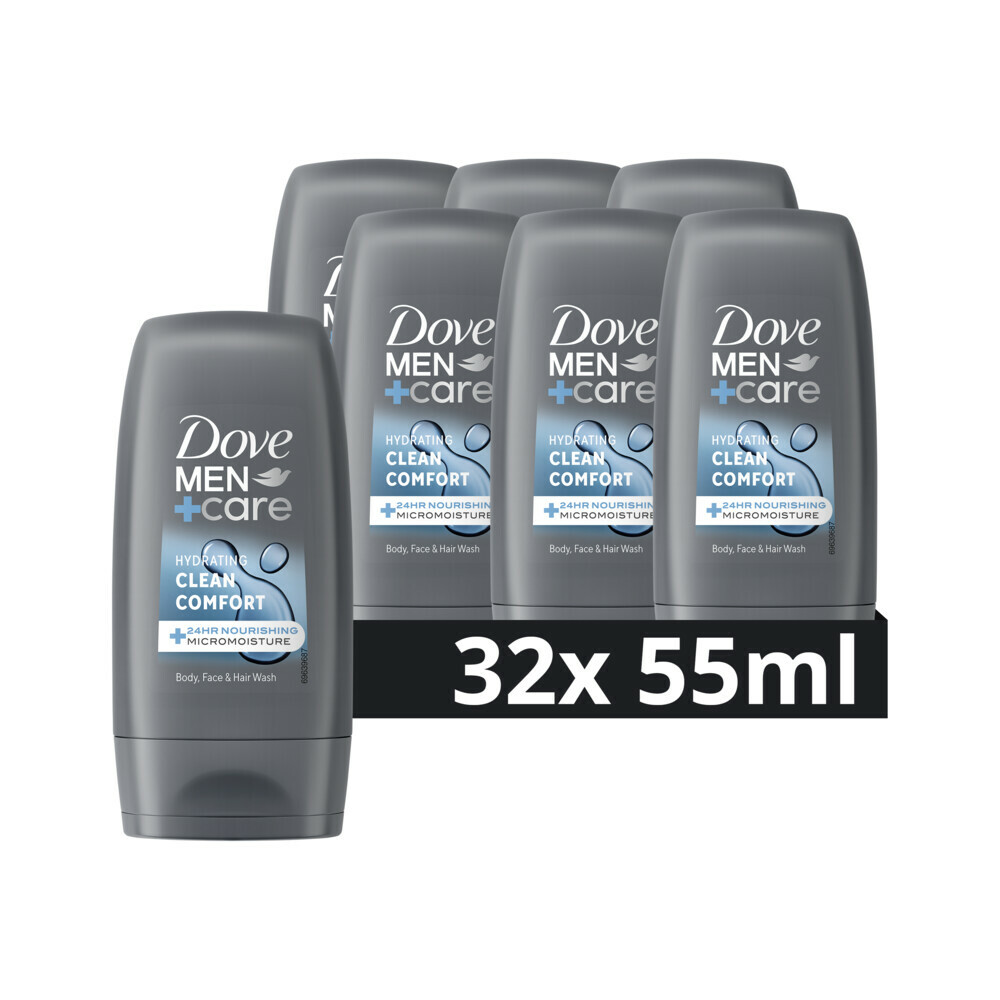 32x Dove Men Mini Douchegel Clean Comfort 55 ml