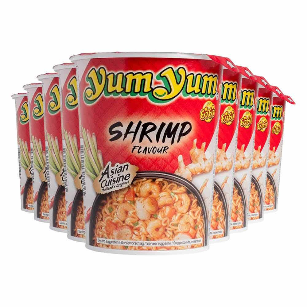 9x Yum Yum Noodles Soep Cup Garnaal 70 gr