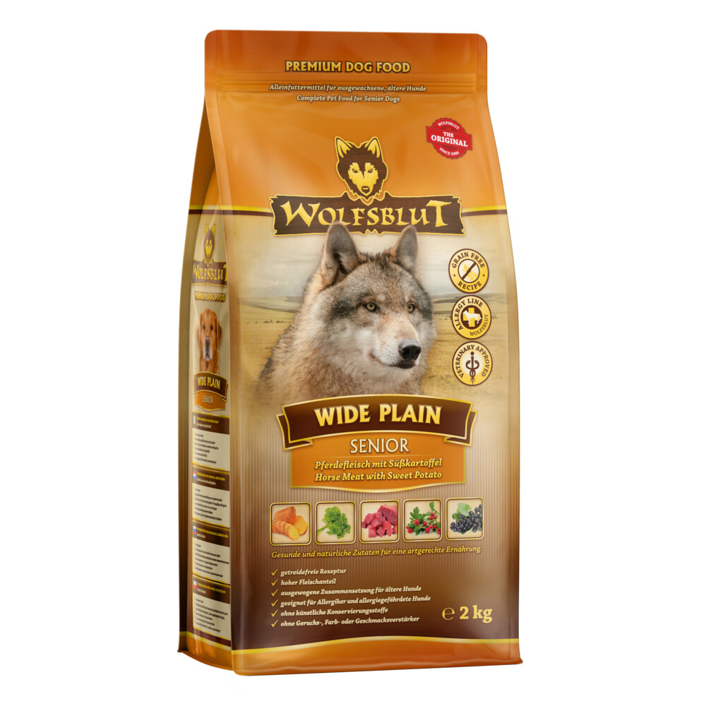 3x Wolfsblut Wide Plain Senior 2 kg