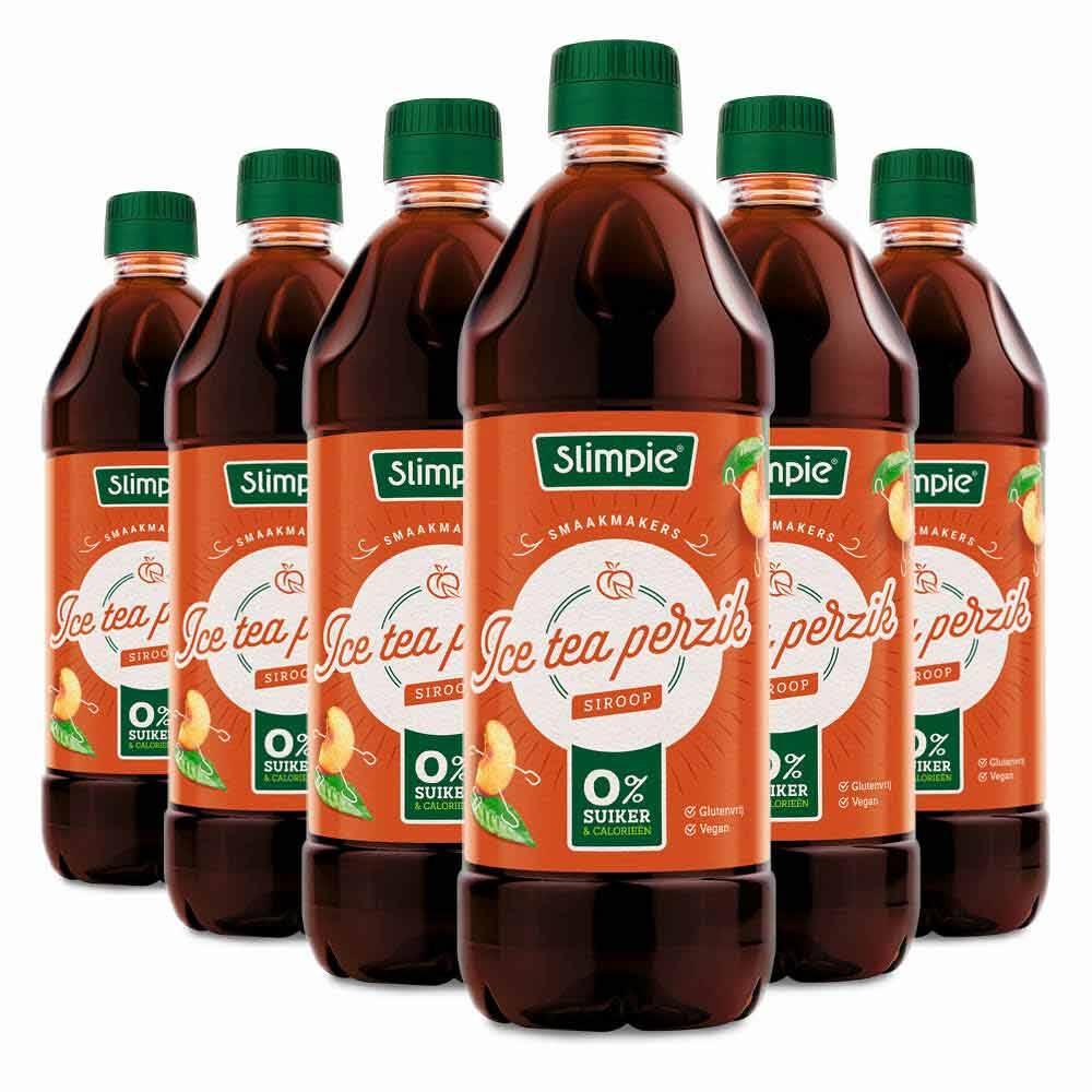 6x Slimpie Siroop Ice Tea Perzik 650 ml