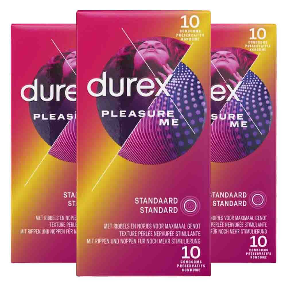 3x Durex Condooms Pleasure Me 10 stuks