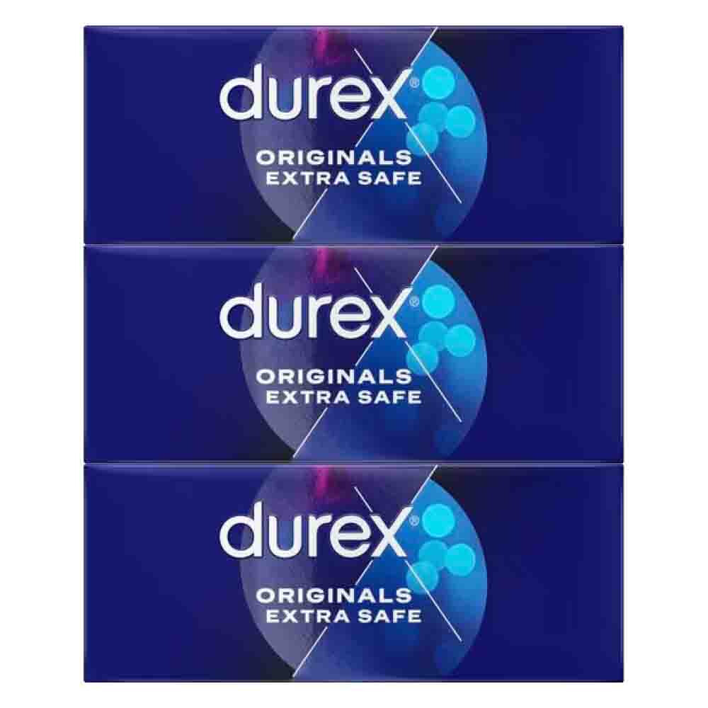 3x Durex Condooms Originals Extra Safe 144 stuks