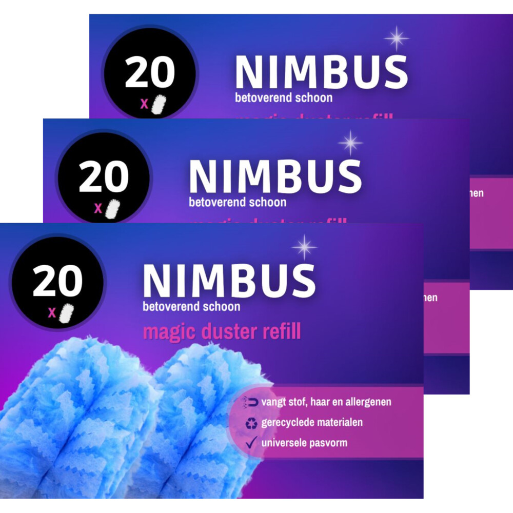 3x NIMBUS Magic Duster Navulling 20 stuks