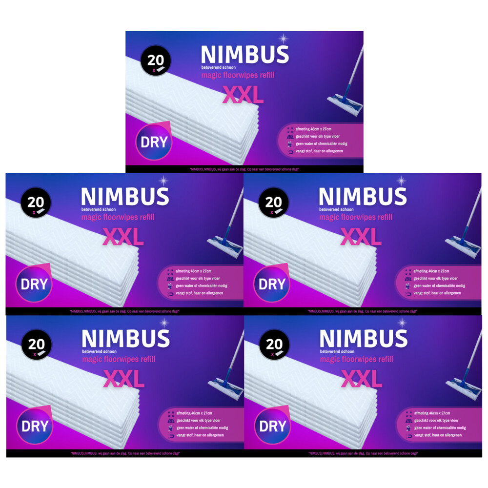 5x NIMBUS Magic Vloerdoekjes Navulling XXL 20 stuks