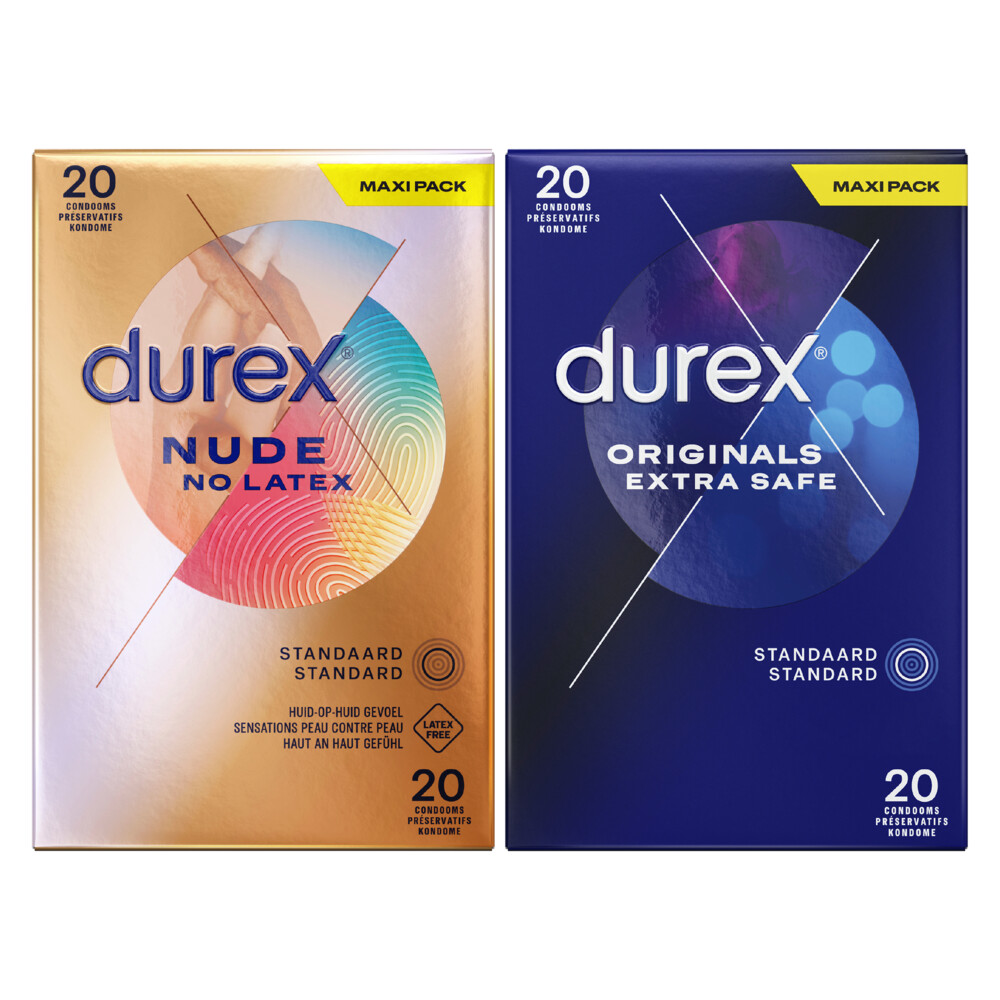 Durex Extra Safe Condooms 20 stuks&Nude No Latex 20 stuks Pakket