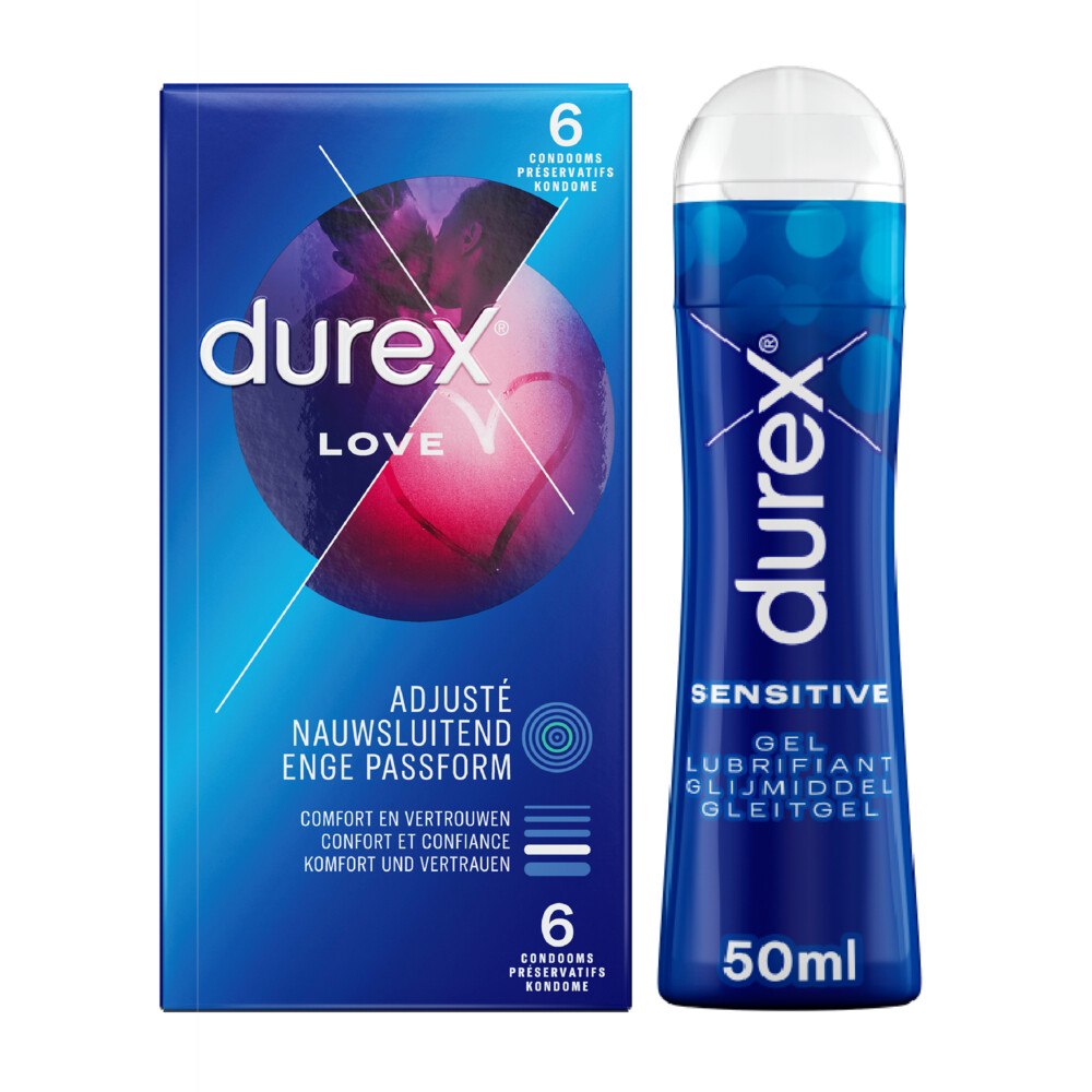 Durex Love Condooms 6 stuks&Play Sensitive Glijmiddel 50 ml Pakket