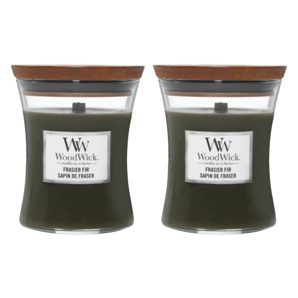 2x WoodWick Geurkaars Mini Frasier Fir 85 gr