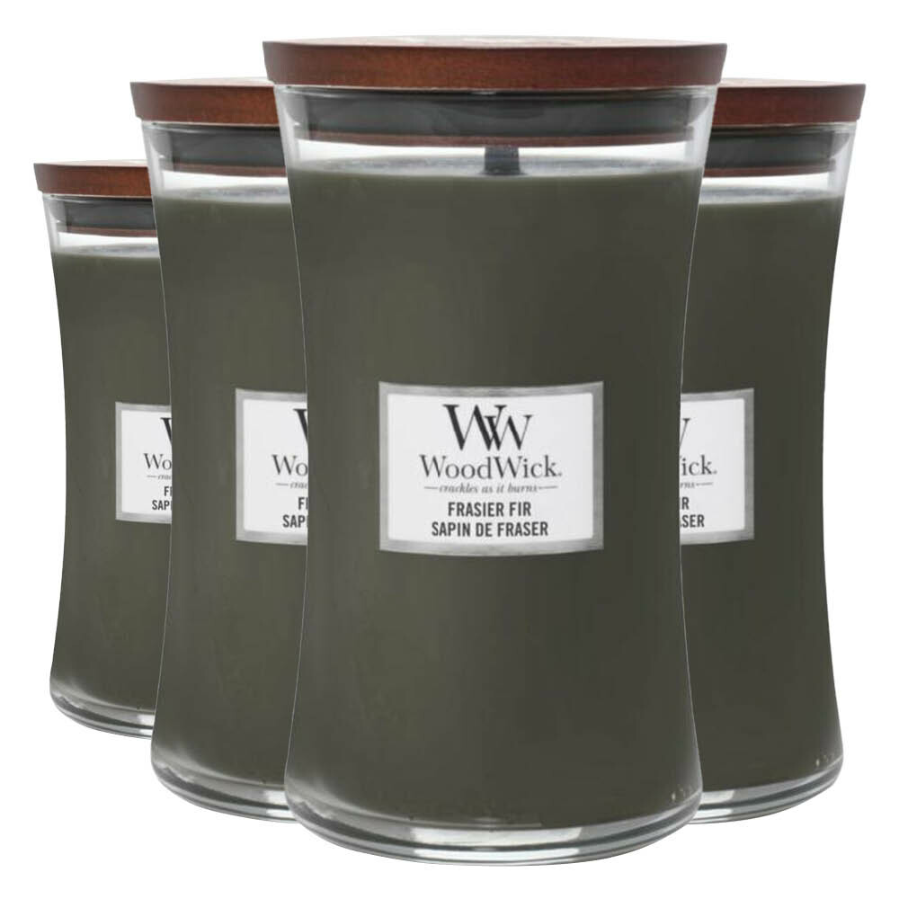 4x WoodWick Geurkaars Large Frasier Fir 611 gr