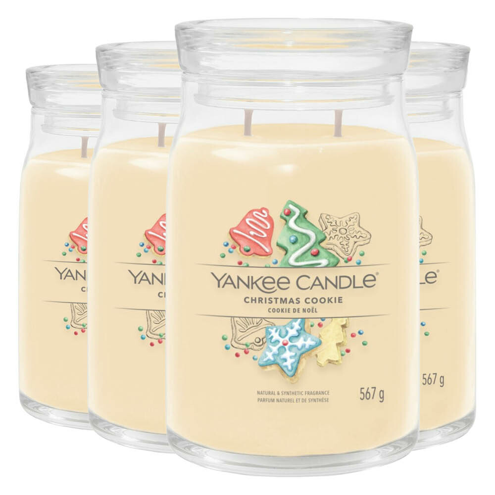 4x Yankee Candle Geurkaars Large Jar Christmas Cookie 567 gr