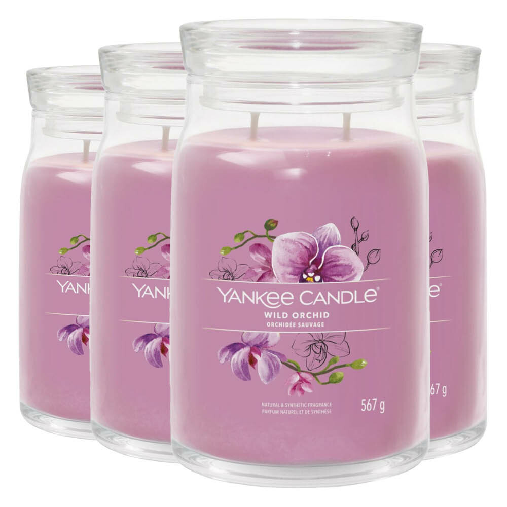 4x Yankee Candle Geurkaars Large Jar Wild Orchid 567 gr