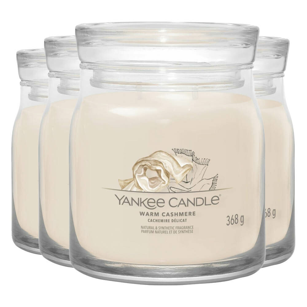 4x Yankee Candle Geurkaars Medium Jar Warm Cashmere 368 gr