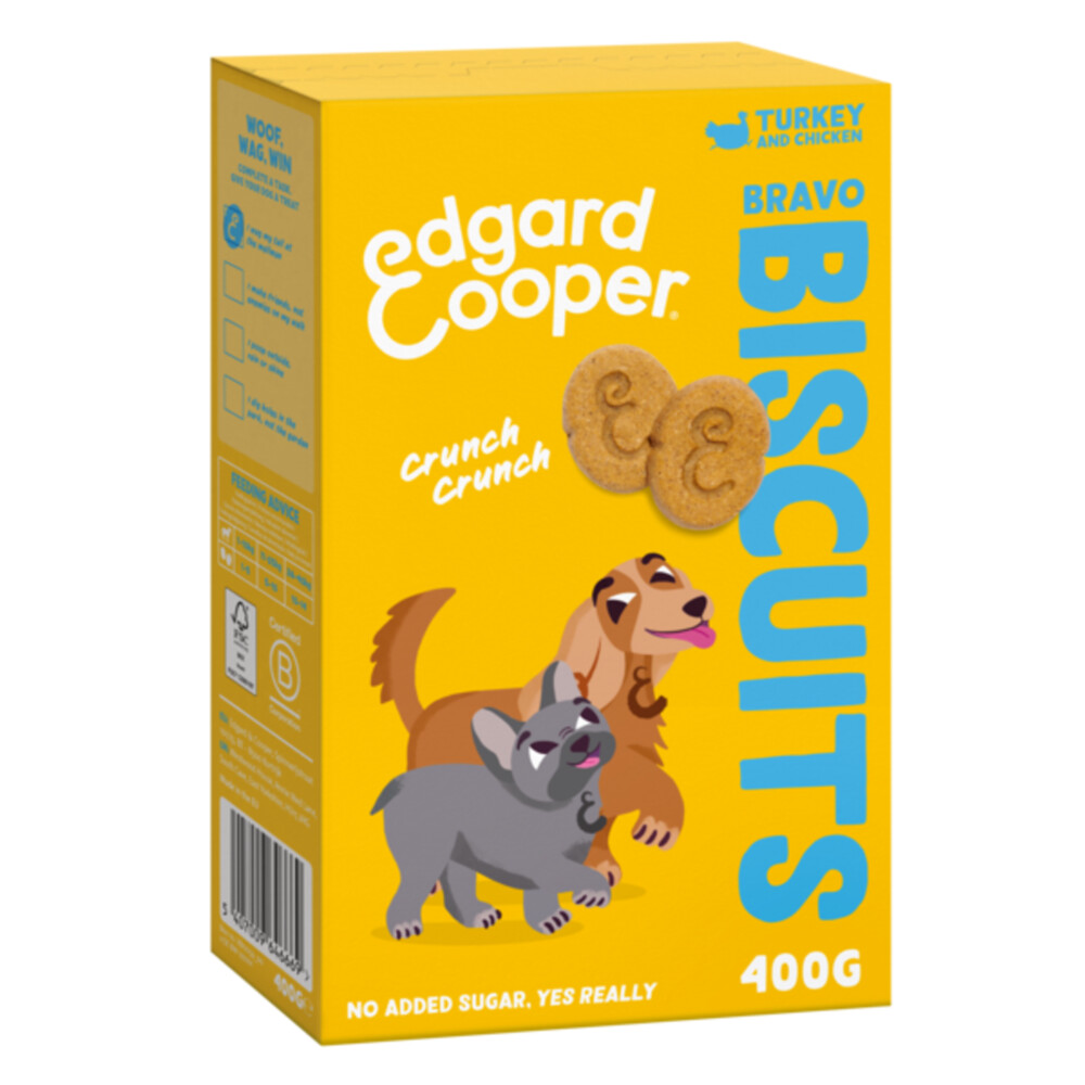 7x Edgard&Cooper Adult Biscuit Kalkoen&Kip 400 gr