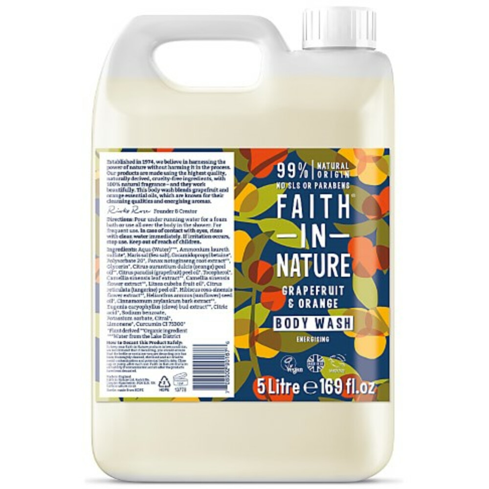 Faith In Nature Douchegel Navulling Grapefruit&Orange 5 liter