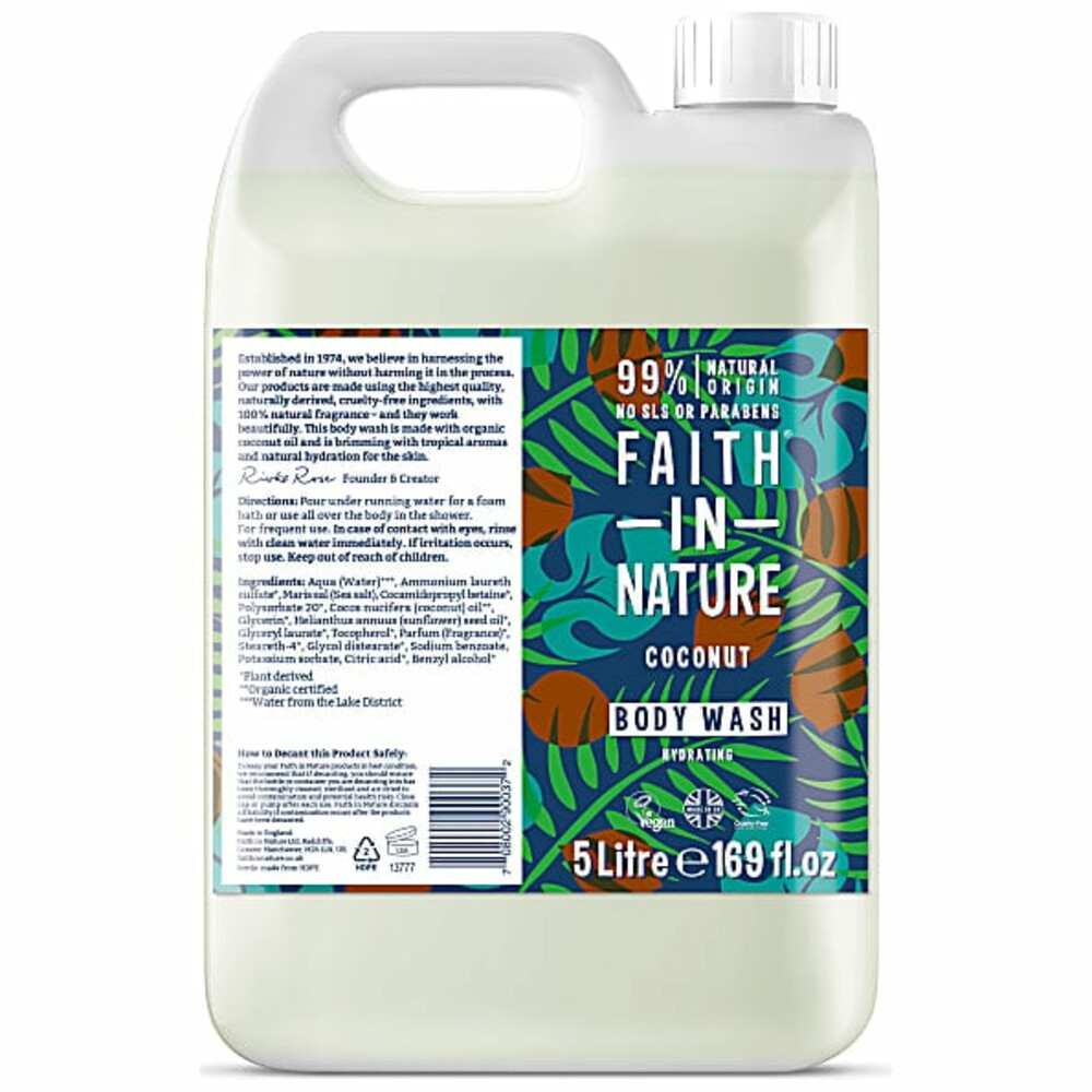 Faith In Nature Douchegel Navulling Coconut 5 liter