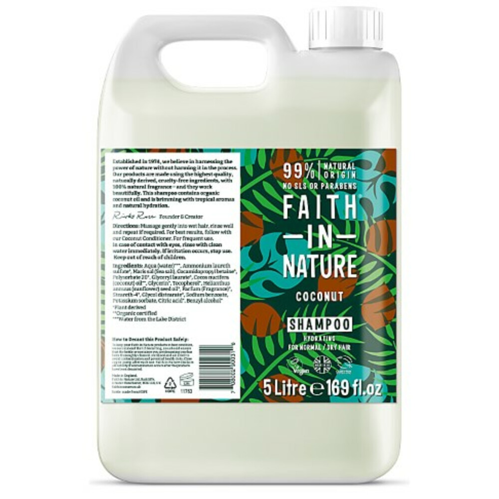 Faith In Nature Shampoo Navulling Coconut 5 liter