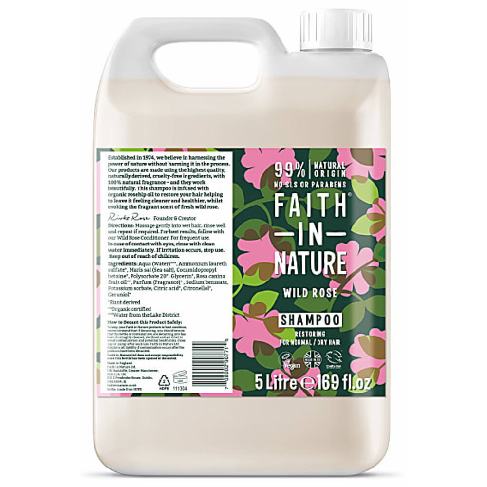 Faith In Nature Shampoo Navulling Wild Rose 5 liter