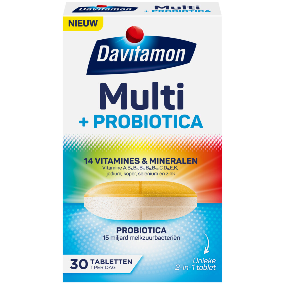 4x Davitamon Multi + Probiotica 30 tabletten