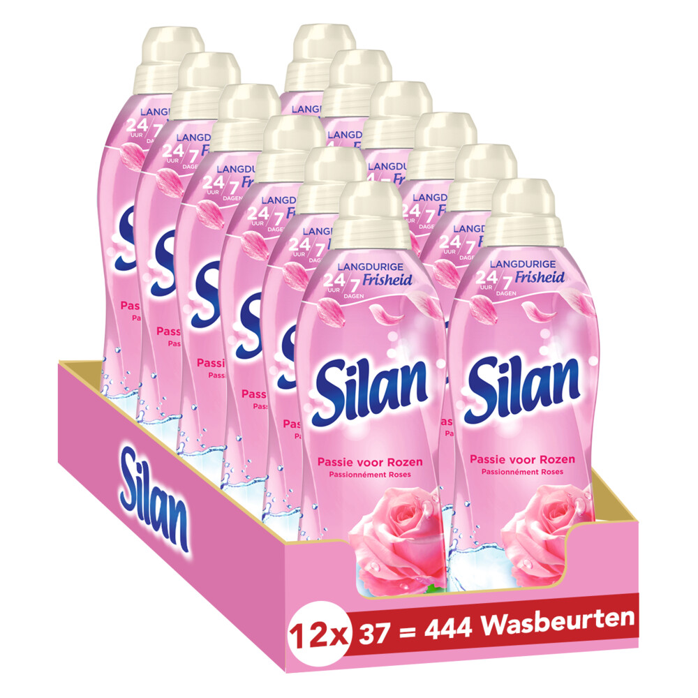 12x Silan Wasverzachter Passie voor Rozen 37 Wasbeurten 851 ml