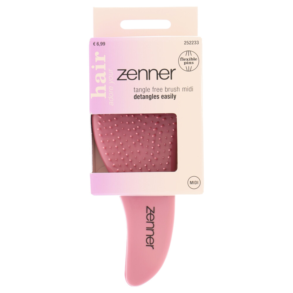 Zenner Haarborstel Tangle Free Midi Roze 1 Stuk