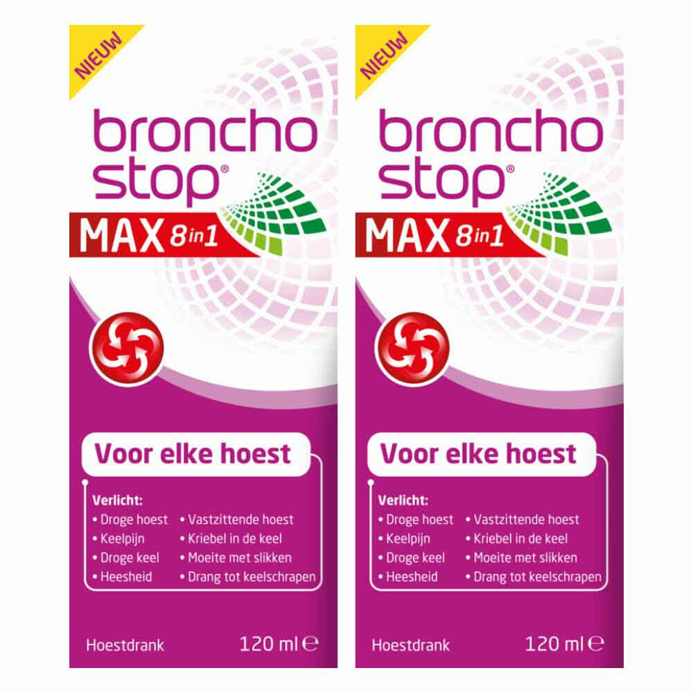 2x Bronchostop Max 8-in-1 Hoestdrank 120 ml