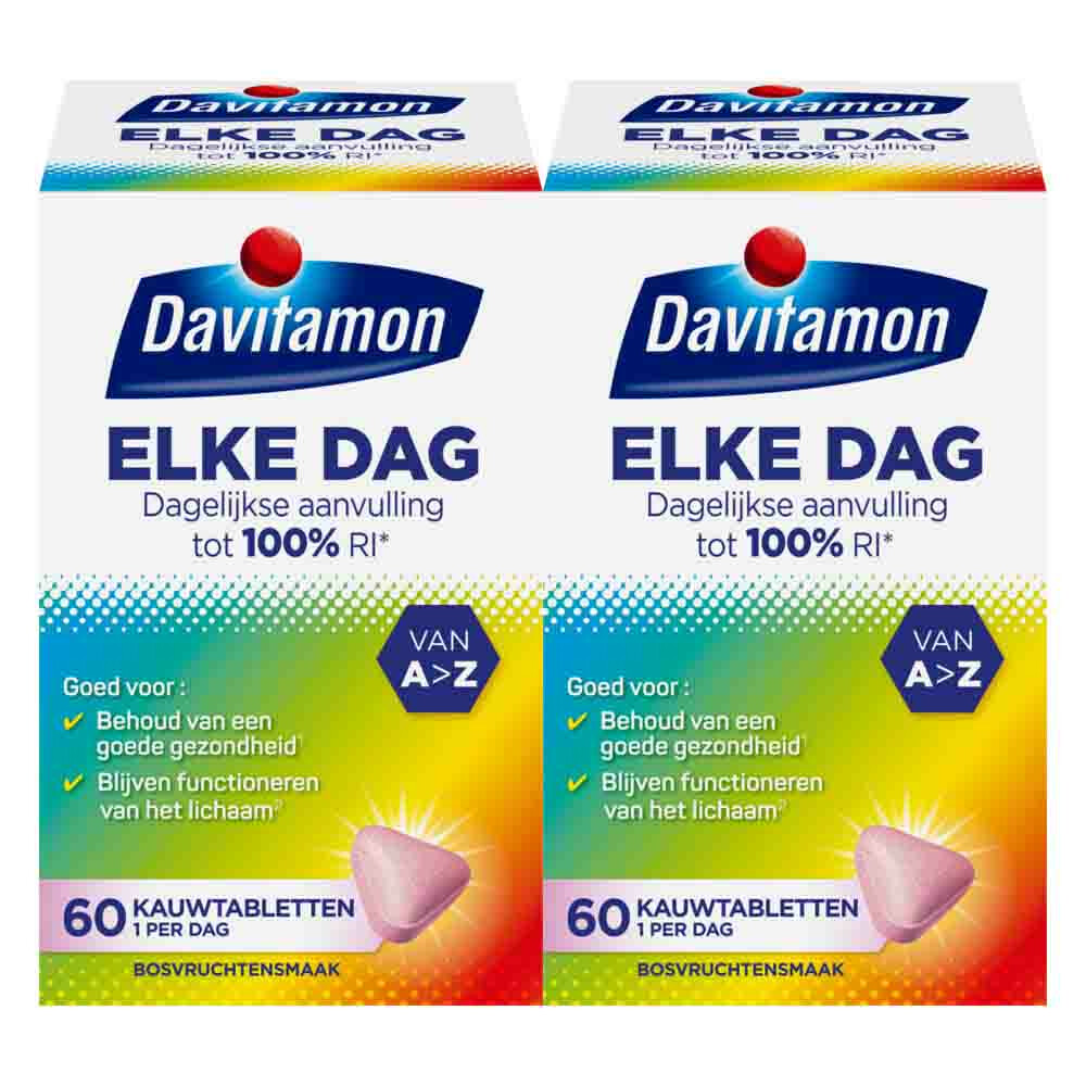 2x Davitamon Elke Dag 60 kauwtabletten