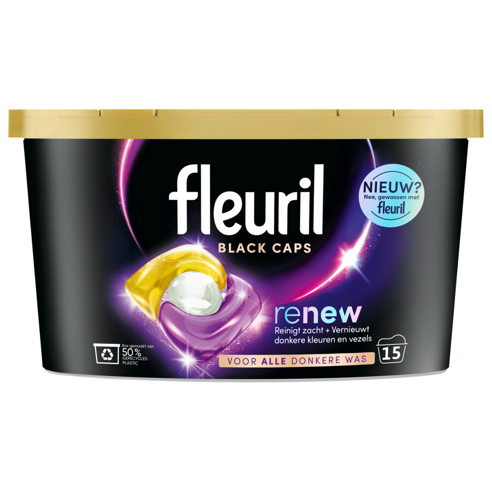 8x Fleuril Renew Black Caps 15 Wasbeurten 15 stuks