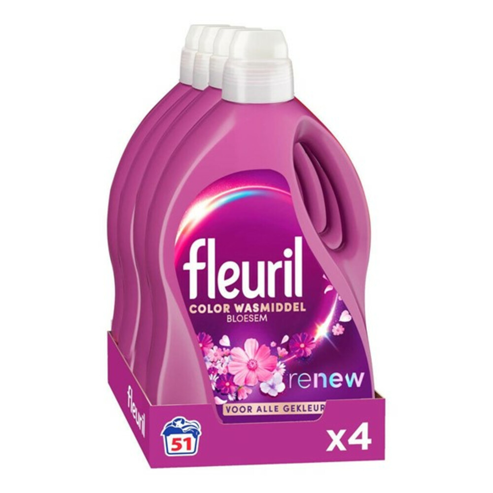 4x Fleuril Vloeibaar Wasmiddel Renew Bloesem 51 Wasbeurten 2,55 liter