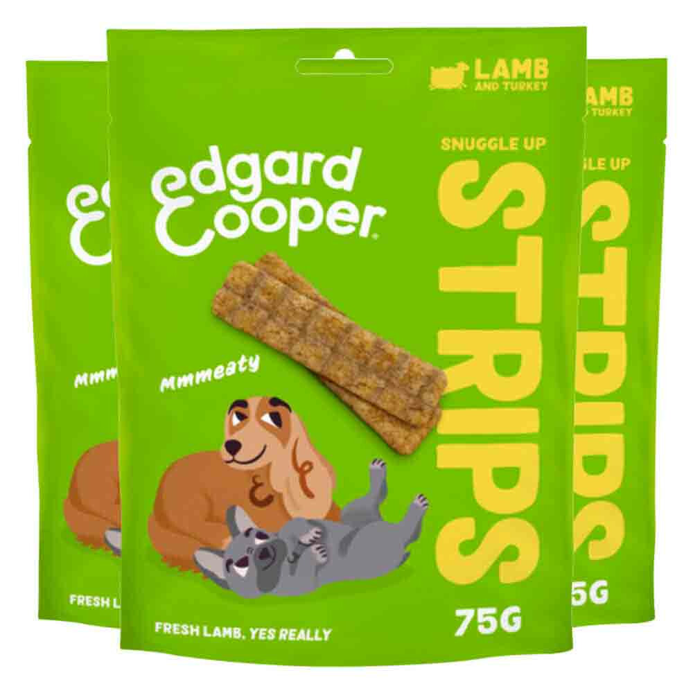 3x Edgard&Cooper Adult Strips Lam&Kalkoen 75 gr