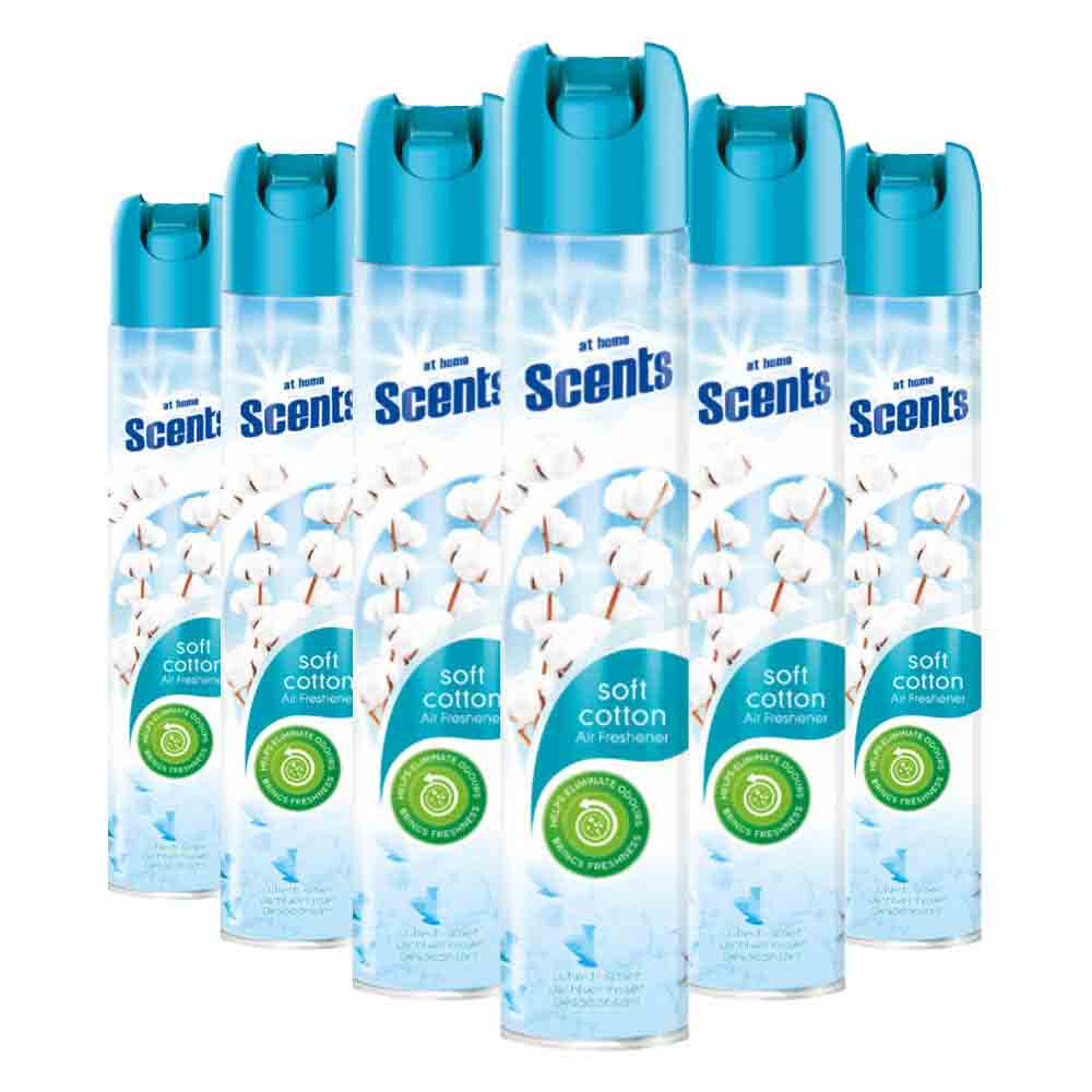 6x At Home Luchtverfrisser Spray Fris Katoenlinnen 400 ml