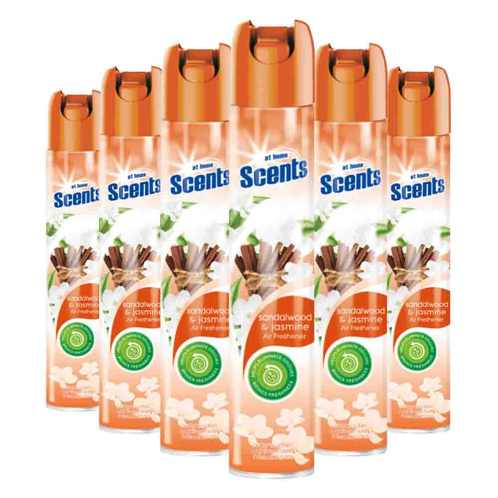 6x At Home Luchtverfrisser Spray Sandelhout En Jasmijn 400 Ml