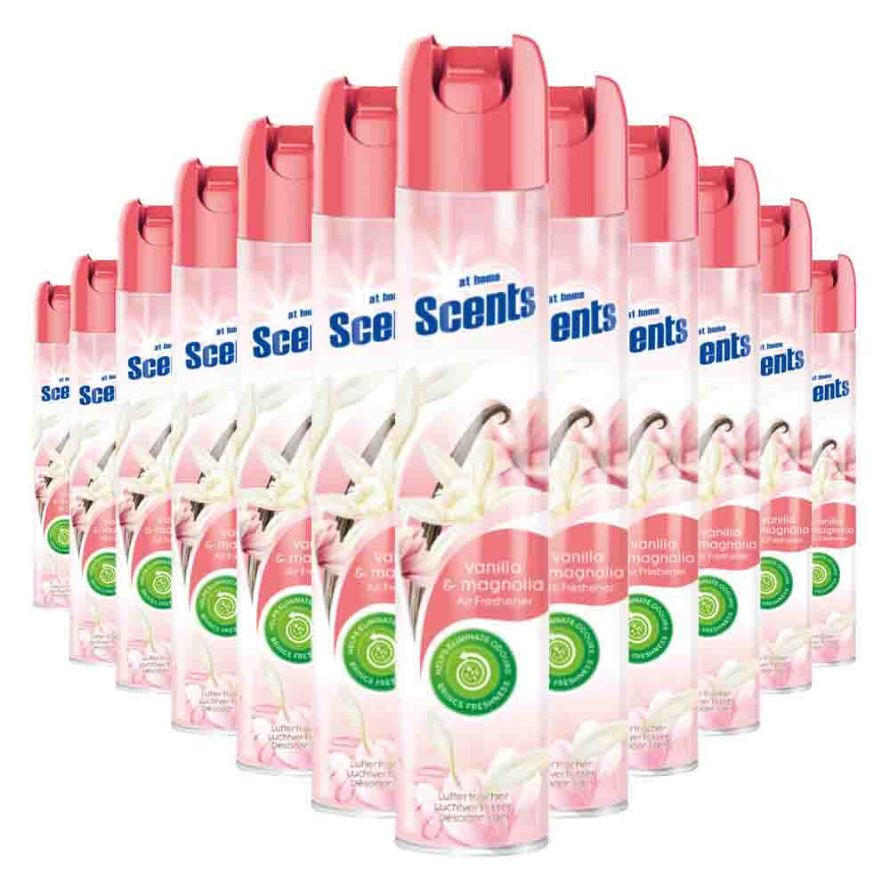 12x At Home Luchtverfrisser Spray Vanille en Magnolia 400 ml