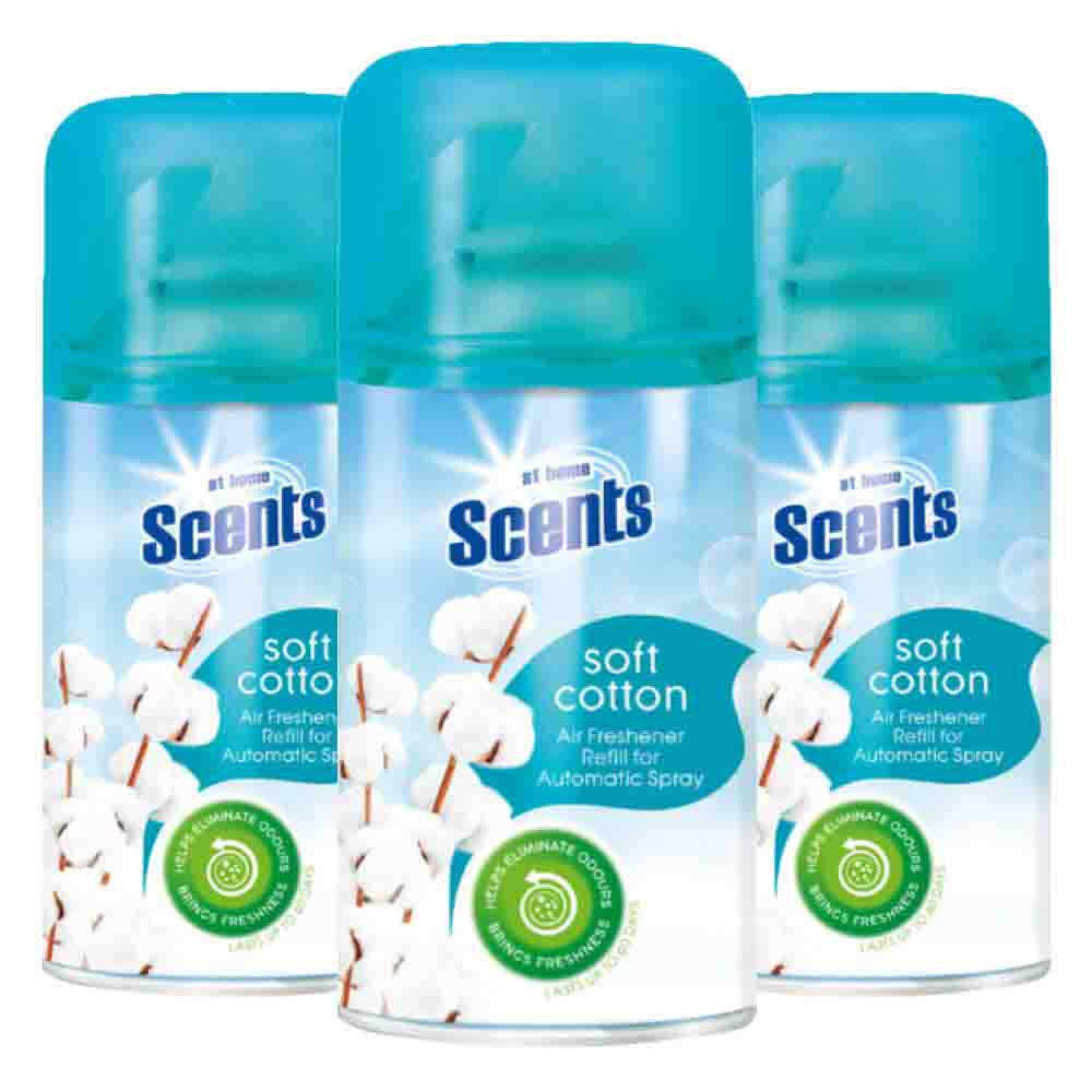 3x At Home Automatische Spray Navulling Fris Katoenlinnen 250 ml