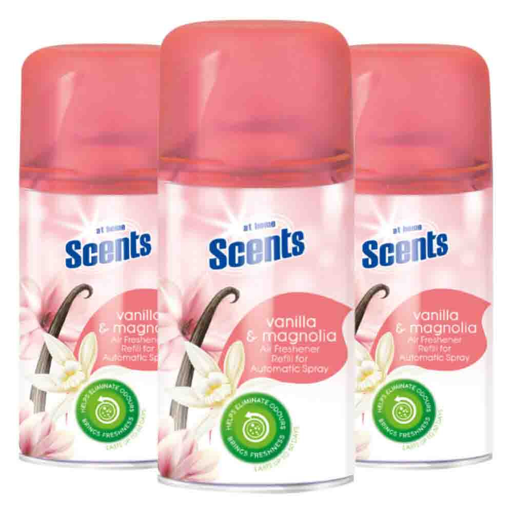 3x At Home Automatische Spray Navulling Vanille en Magnolia 250 ml