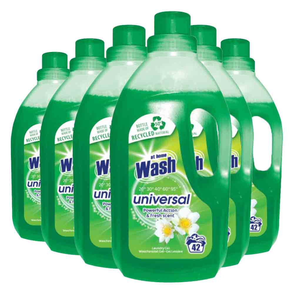 6x At Home Wasmiddel Universeel 42 Wasbeuren Universeel 1,5 liter