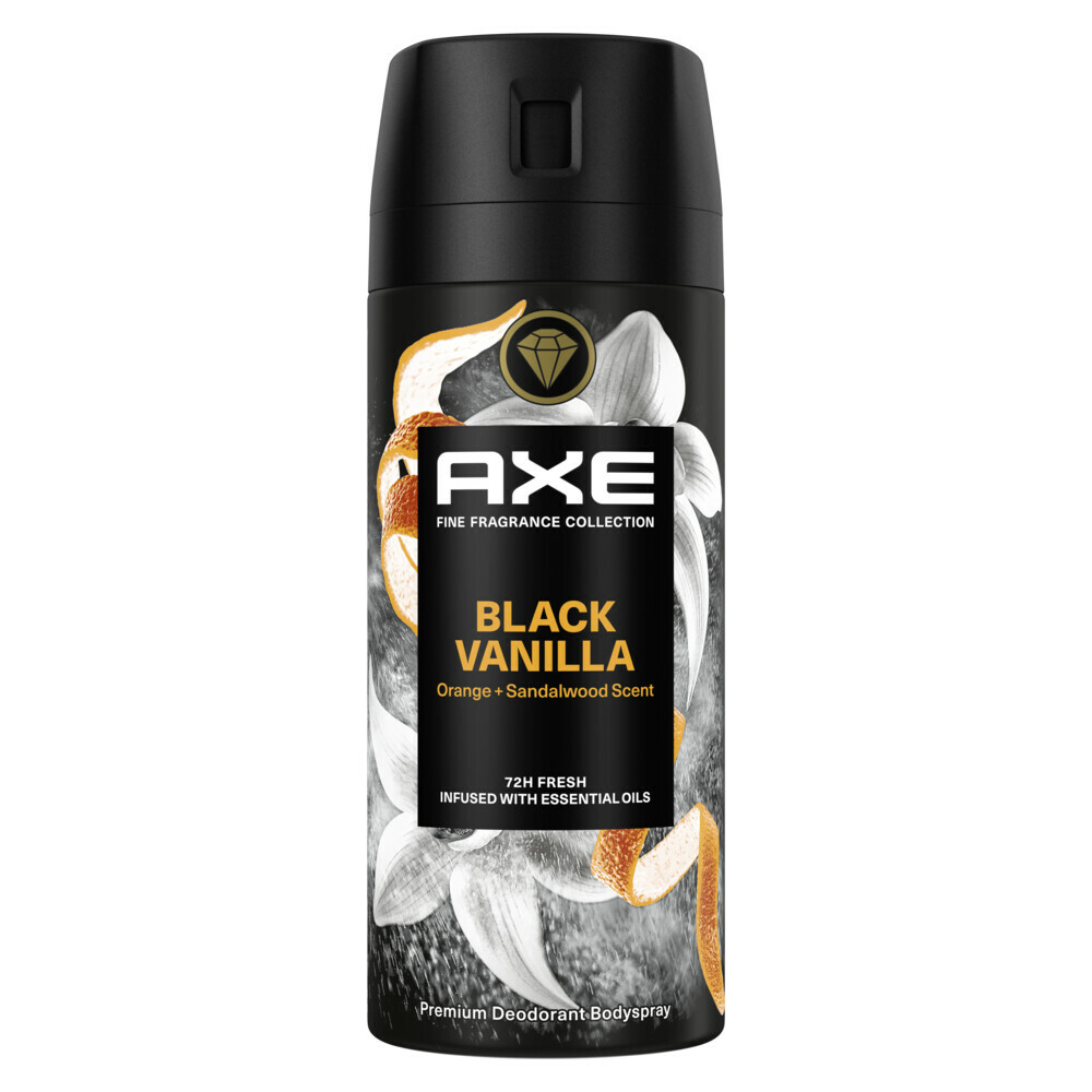 2+2 gratis: Axe Deodorant Bodyspray Black Vanilla 150 ml