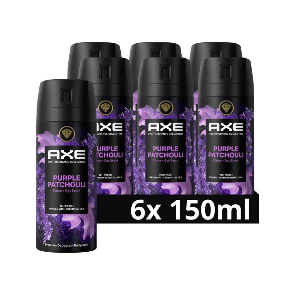 6x Axe Deodorant Bodyspray Purple Patchouli 150 ml