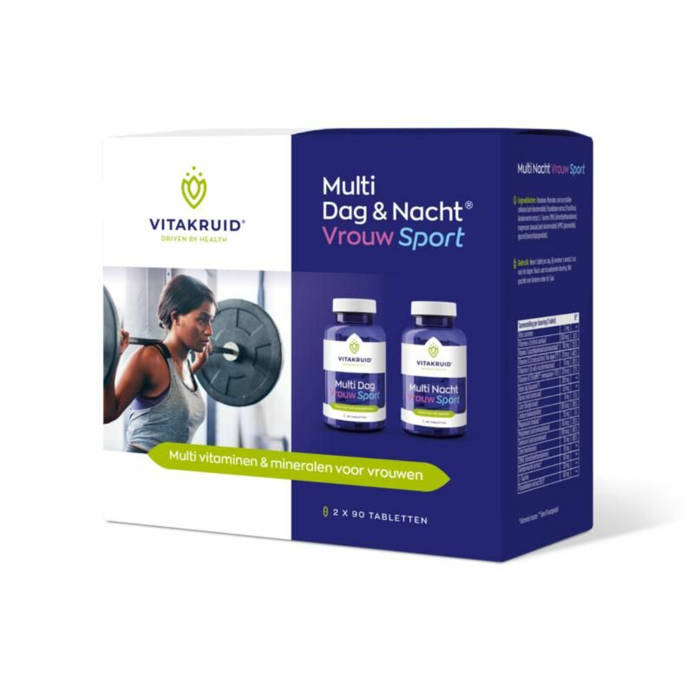 Gratis Verzending: Vitakruid Vrouw Sport Multi Dag Nacht 180 tabletten