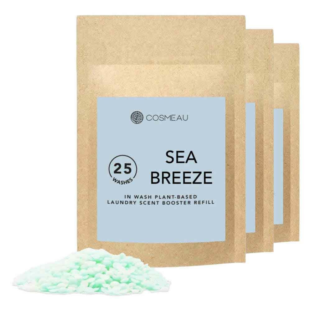3x Cosmeau Geurbooster 25 Wasbeurten Navulling Zeebries 250 gr
